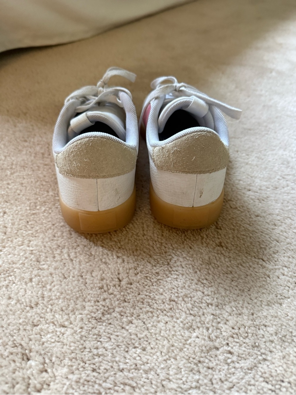 adidas VL court 3.0 White and Pink Low-Top Sneakers with Gum Sole - Picture 5 of 7